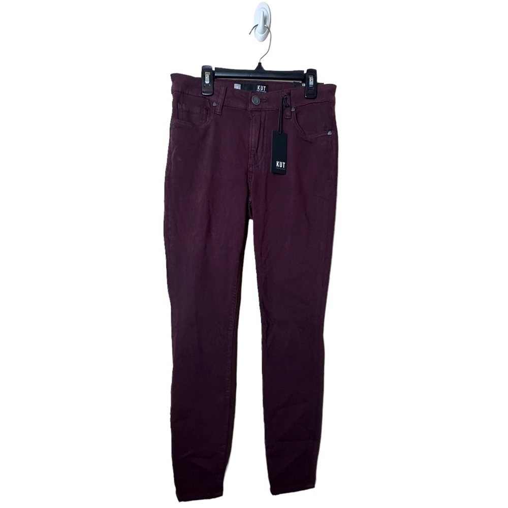 Kut from the Kloth NEW Maroon Burgundy Connie Ankle Skinny Jeans Women’s Size 2